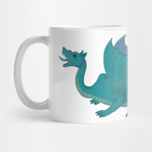 Blue Turquoise Dragon and Wing Pattern Mug